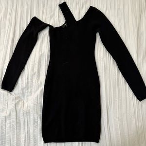 Lulu’s Asymmetrical Black Sweater Dress